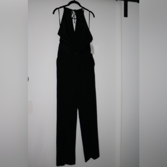 NWT- Black Diane Von Furstenberg Ireland wide-leg jumpsuit in black- size 4 - Picture 7 of 14